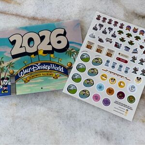 Walt Disney World Annual Passholder 2026 Calendar with Stickers